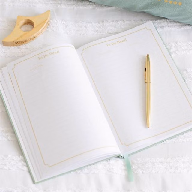 KDMK My Reading Journal A5 Hardcover Lined Notebook with Bookmark in Green