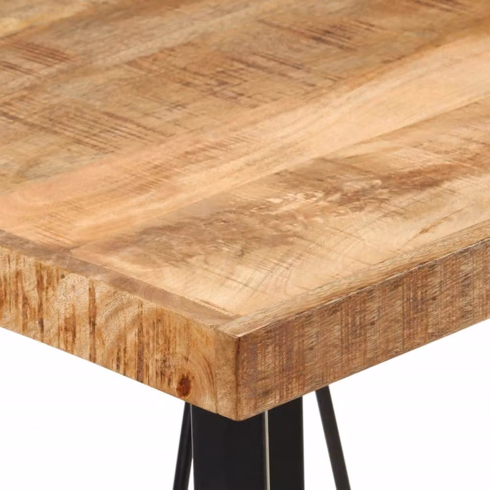 Berkfield Home Beautiful Bar Table in Brown Mango Wood and Iron, W/D/H: 55 x 55 x 107 cm – 4