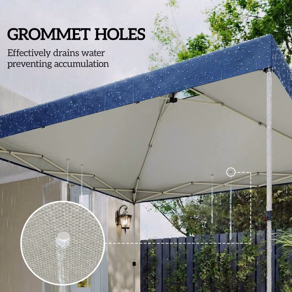 Kelvenix Blue Polyester Gazebo Roof Replacement with UPF 50+ Waterproof Protection, 3 x 3 m – 4