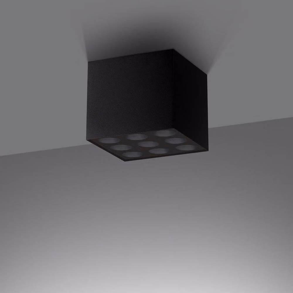 Sollux Lighting Minimalist Black Aluminium Ceiling Lamp, W/D/H: 8.3 x 9.5 x 9.5 cm – 3