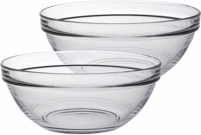 Duralex Lys Clear Glass Stacking Bowls, Pack of 6, Diameter: 17 cm