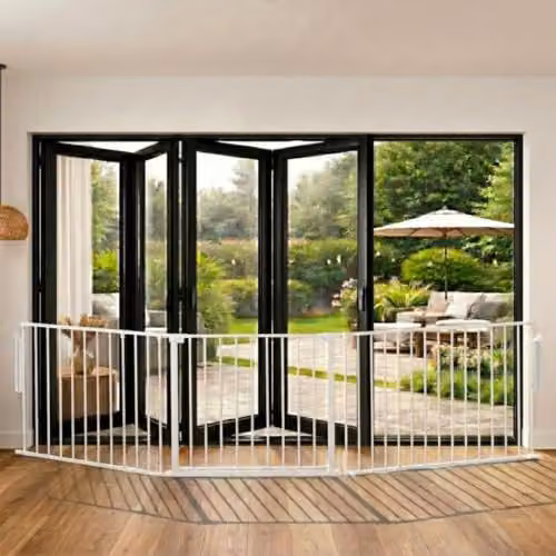 Safetots Premium Multi Panel Room Divider with Swing Door, White, Width: 115 cm, Height: 70 cm – 2