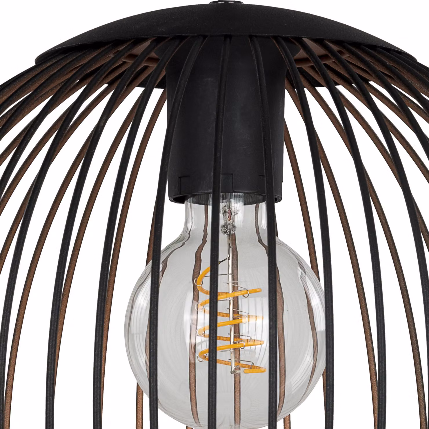 Eglo Almanzora Modern Metal Pendant Light, Black and Copper, E27 – 3