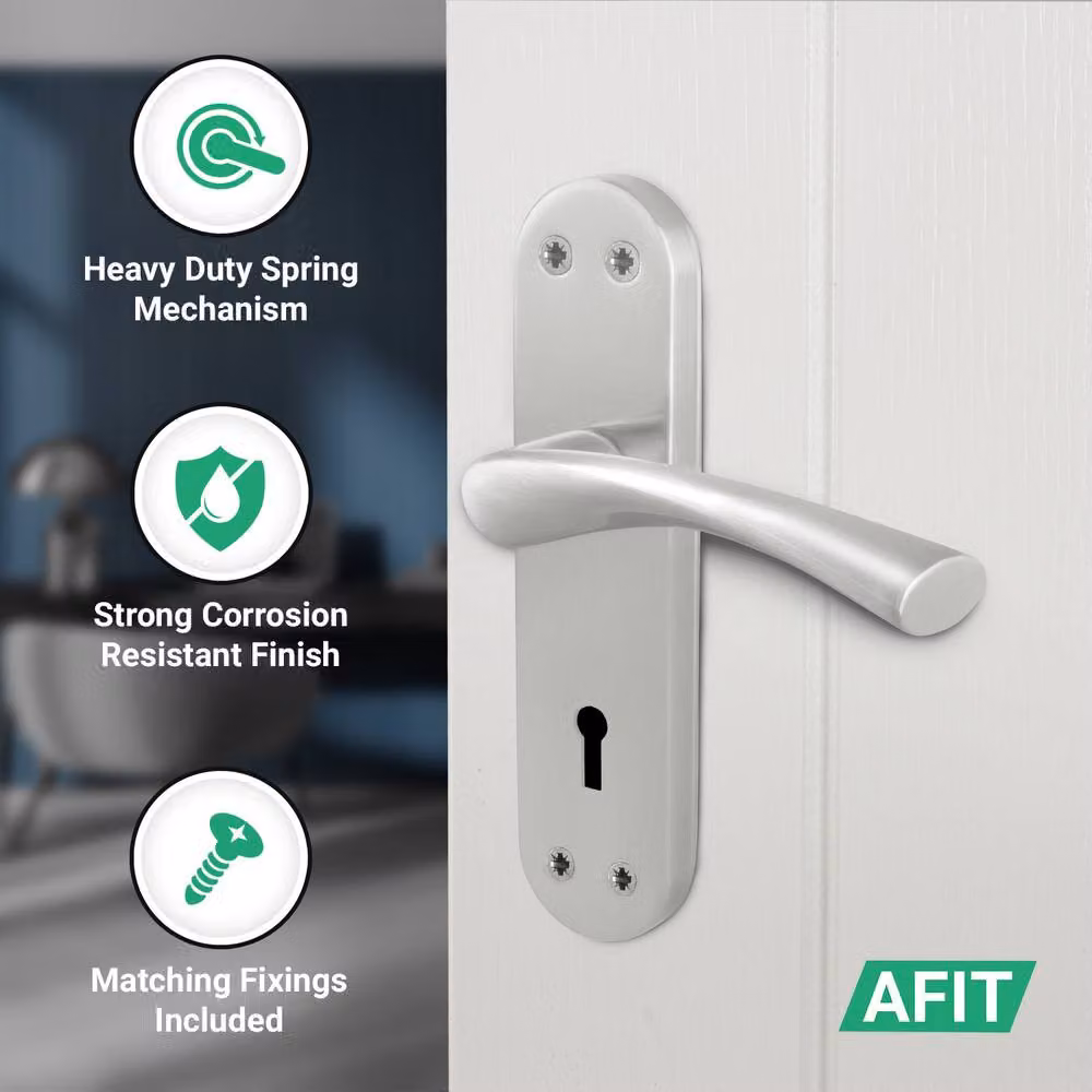 AFIT Novi Satin Nickel Twist Handle Sashlock Set in Silver, W/D/H: 15 x 15 x 1.5 cm – 2