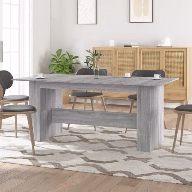 Berkfield Home Grey Sonoma Rectangular Dining Table in Engineered Wood W/D/H: 180 x 90 x 76 cm – 1
