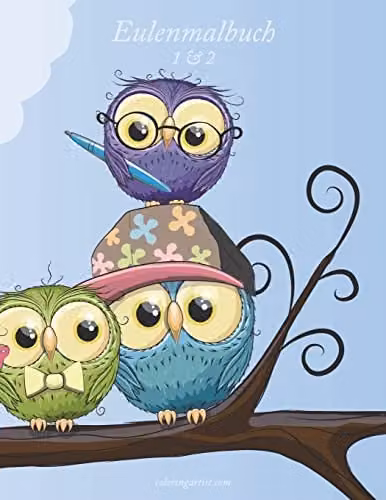 Createspace Owl Colouring Book Volumes 1 and 2 for Adults, Multicolour
