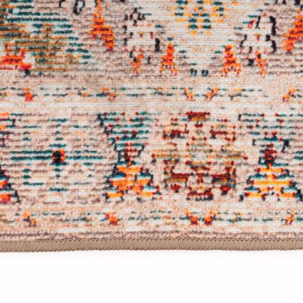 Kukoon Terracotta Multicolour Boho Machine Woven Washable Everyday Rug, W: 240 cm, D: 330 cm – 3
