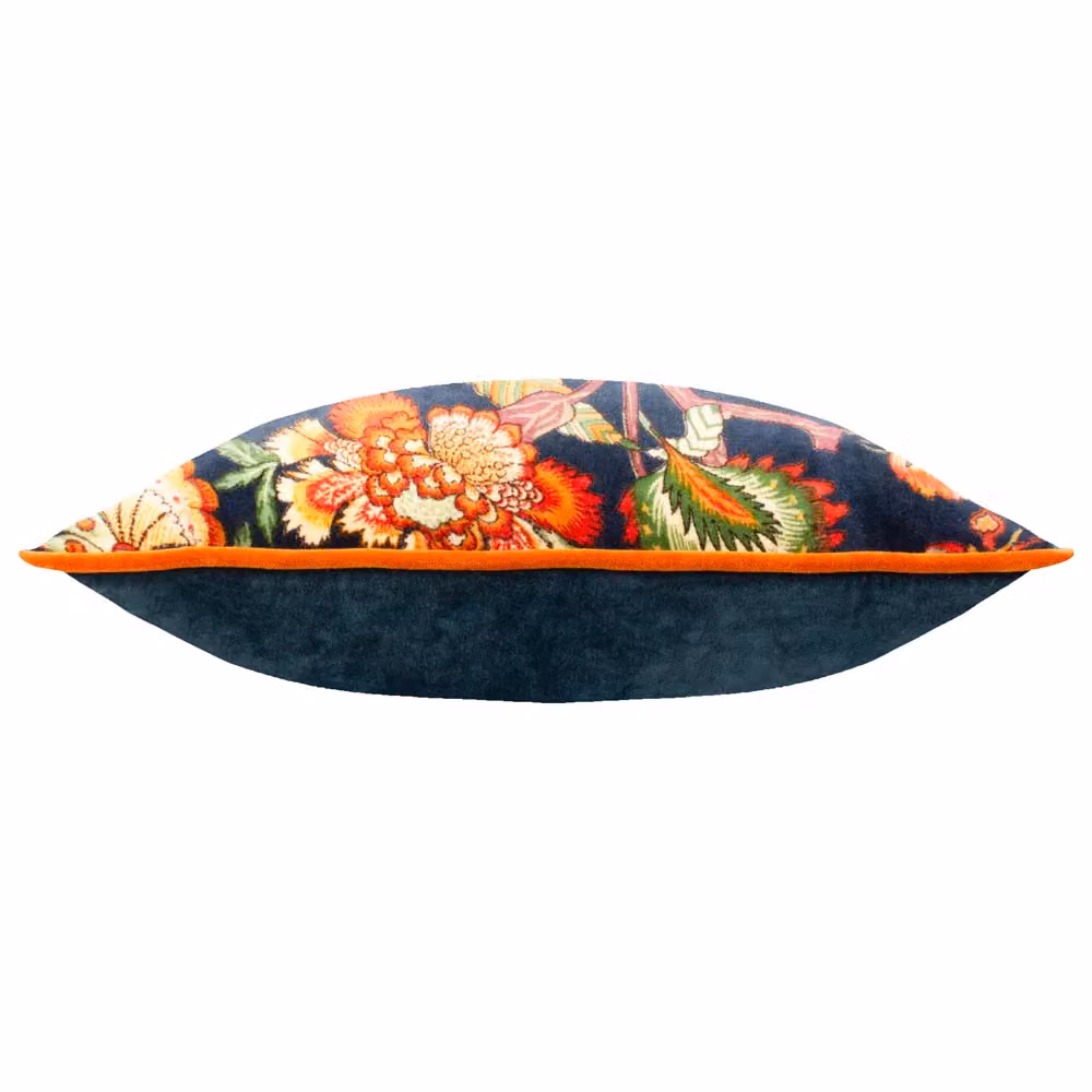 Wylder Tropics Georgia Printed Blue Velvet Floral Square Cushion, W/D/H: 45 x 45 x 45 cm – 2