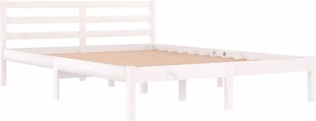 Berkfield Home Beautiful Day Bed in White Solid Pine Wood, W/D/H: 200 x 140 x 69.5 cm