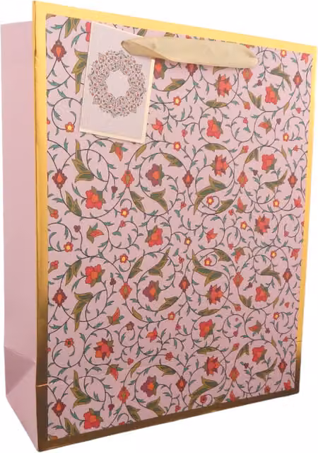 Peacock Supplies Pink Persian Paper Gift Bag for Birthdays and Weddings