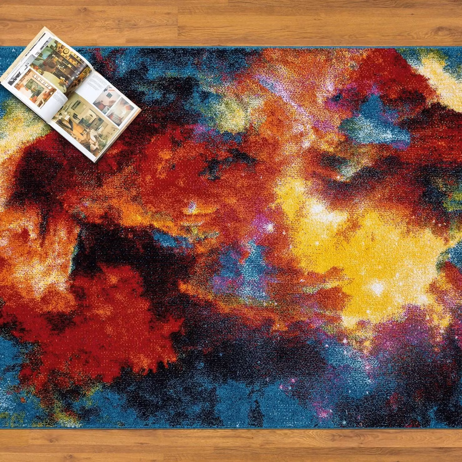 Smart Living Modern Hand Carved Abstract Area Rug in Multicolour Terracotta, W: 60 cm, L: 110 cm – 2