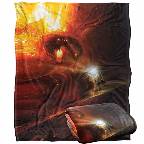 LOGOVISION Lord of the Rings Super Soft Fleece Throw Blanket, Multicolour and White, W: 152 cm, D: 127 cm
