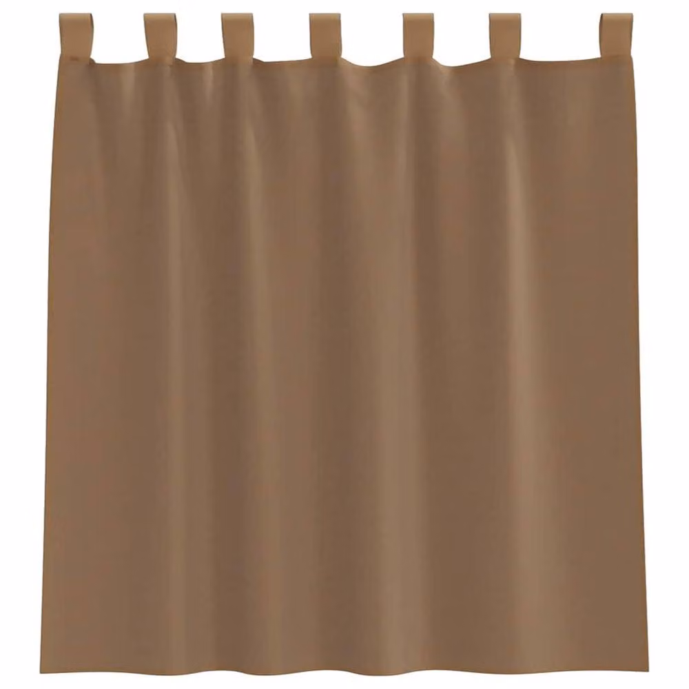 Berkfield Home Voile Curtains with Tabs, 2 Pack, Brown, W: 140 cm, H: 140 cm – 3