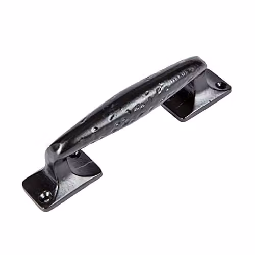 Hammer and Tongs Matt Black Forged Iron Barn Door Handle – 1