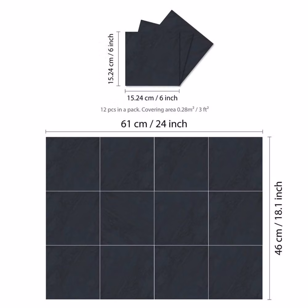 PAWNORA 24x Denim Blue Marble Tile Stickers in Dark Navy – 2