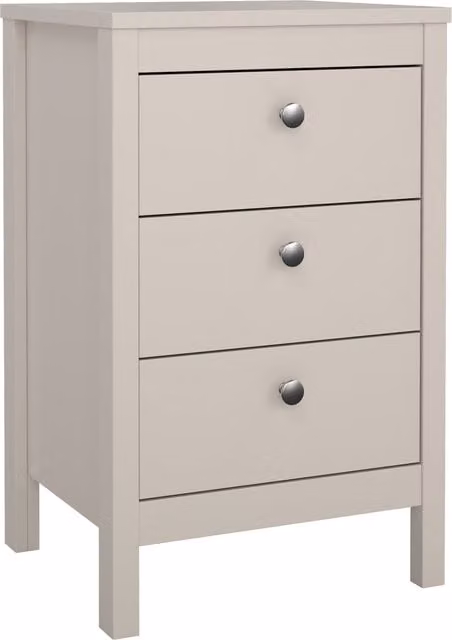 Furniture To Go Madrid 3-Drawer Bedside Table in Beige Cashmere