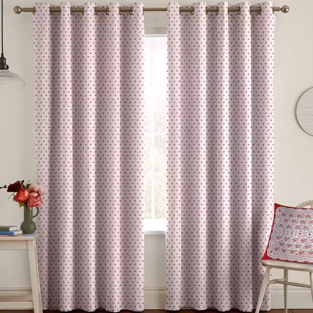 Cath Kidston Rose Bud Made to Measure Blackout Cotton Floral Curtain in Pink