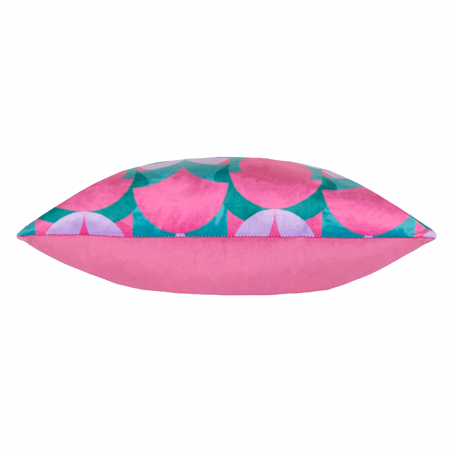 Heya Home Raeya Art Deco Velvet Cushion, Pink and Multicolour, W/D/H: 45 x 45 x 45 cm – 1