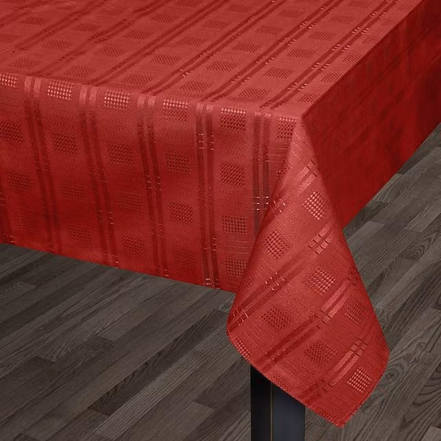 Kitchen Trends Hampton Red Jacquard Polyester Tablecloth