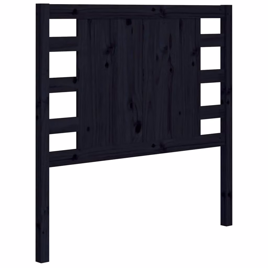 Berkfield Home Black Rustic Solid Pine Wood Headboard W/D/H: 106 x 4 x 100 cm – 2