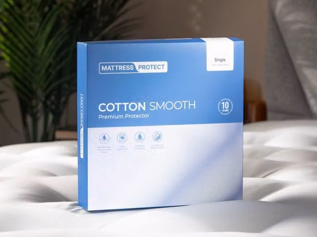 Mattress Protect Premium Cotton Smooth Waterproof Double Mattress Protector, White, W: 140 cm, L: 200 cm