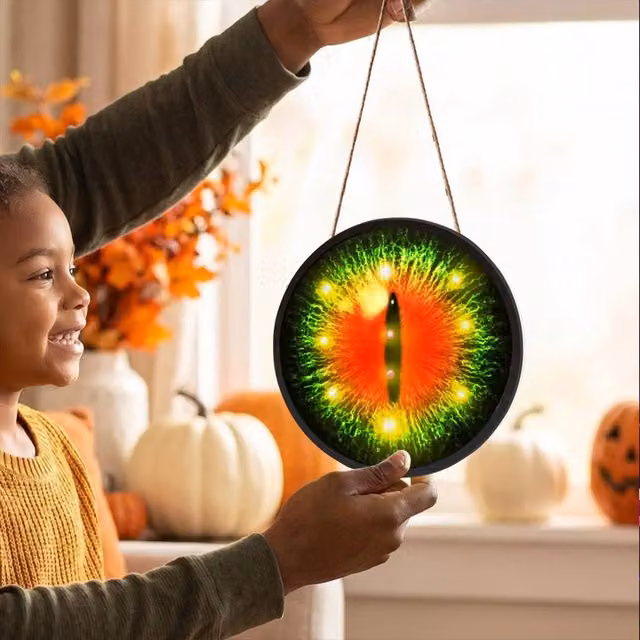 Quipulse Multicolour LED Glowing Eyeball Hanging Ornaments for Halloween Decor – 1