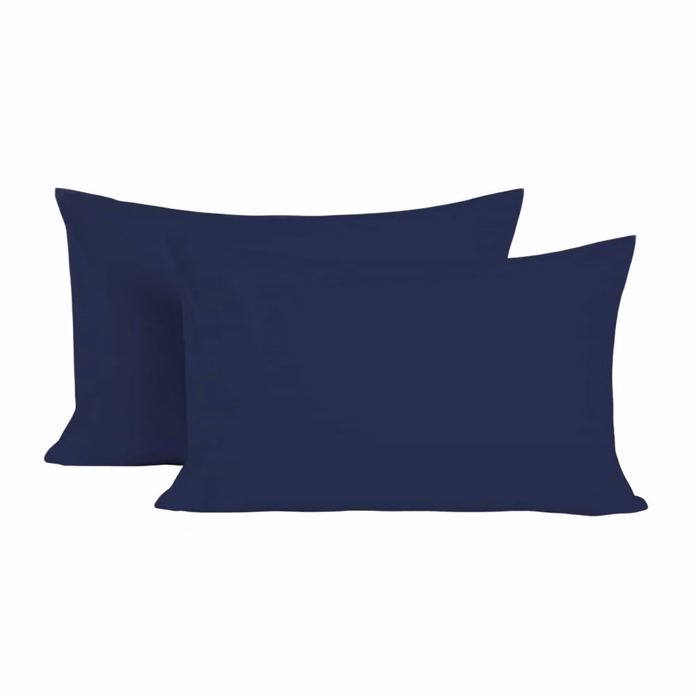 Snug City Microfibre Soft Touch Plain Dyed Housewife Pillowcase Pair in Navy Blue – 2
