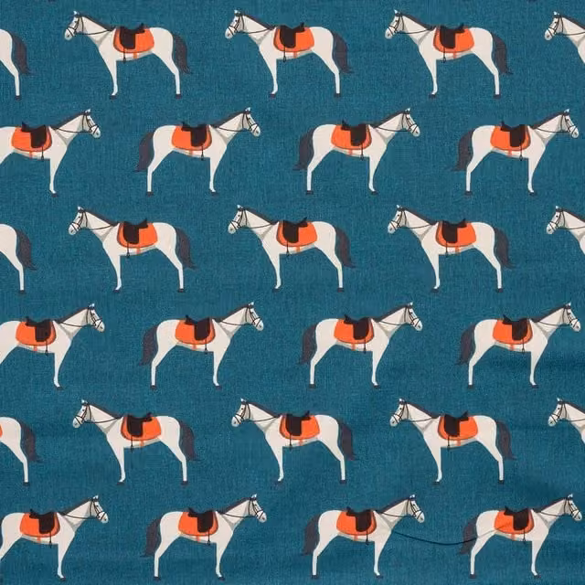Terrys Petrol Blue Fabric Cheval