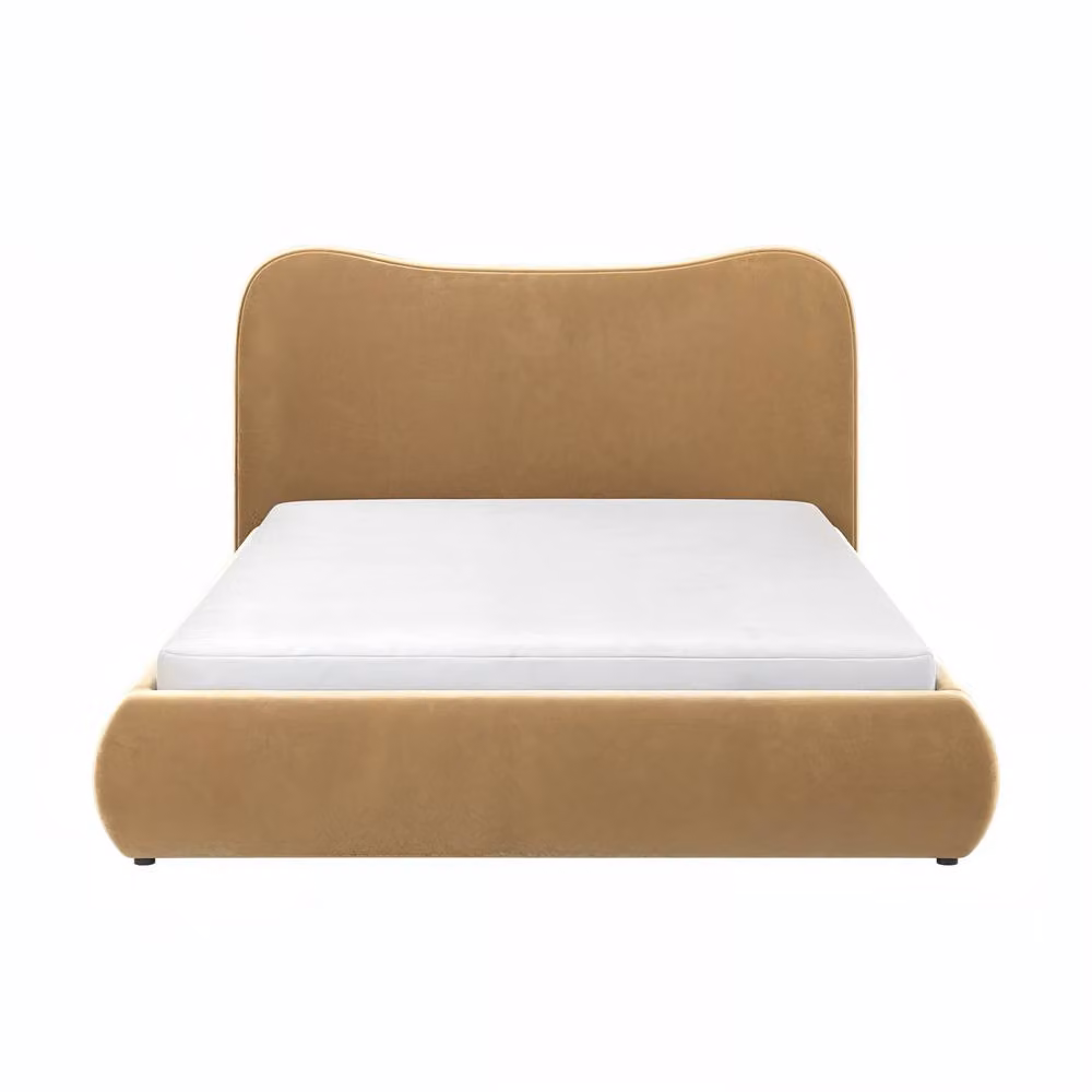 Solace+Co Ember Ottoman Bed in Gold Sand Velvet, W/D/H: 180 x 167.5 x 105.5 cm – 3