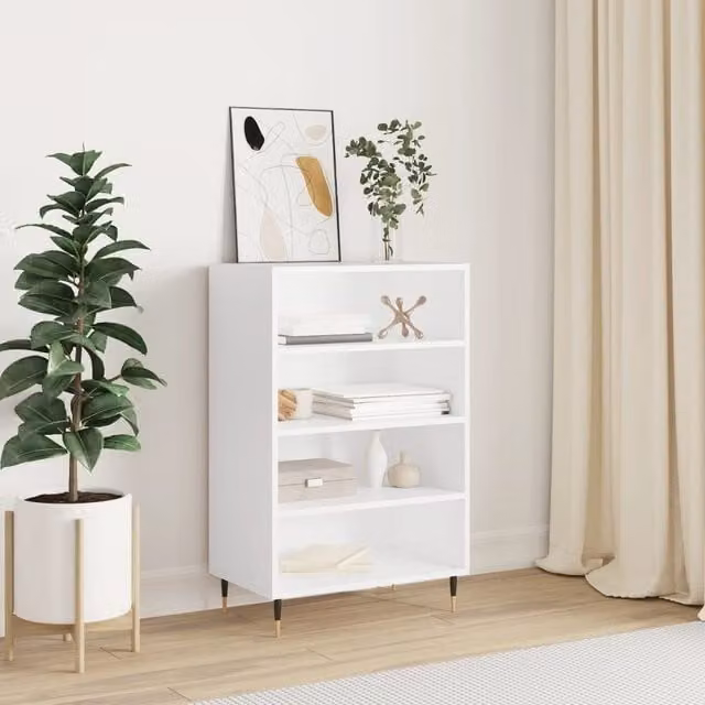 Berkfield Home White Modern Matt Highboard W/D/H: 57 x 35 x 90 cm
