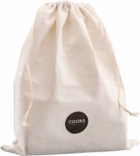 Cooks Professional Bread Bin Linen Bag in Beige and White
