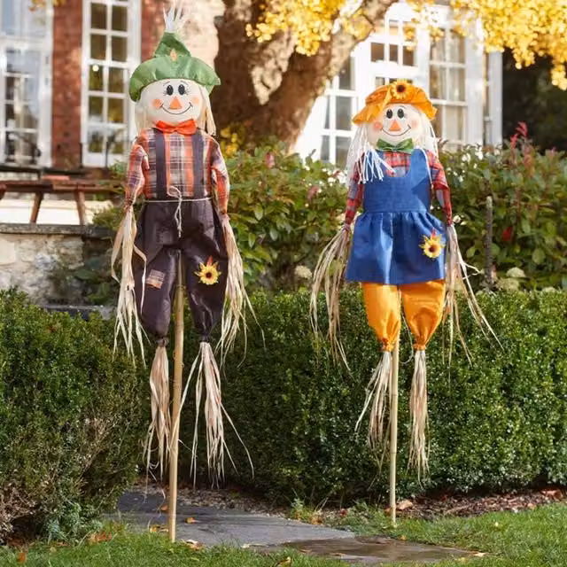 Marco Paul Autumn Scarecrow Garden Decor Stakes, Multicolour, Height: 160 cm – 1