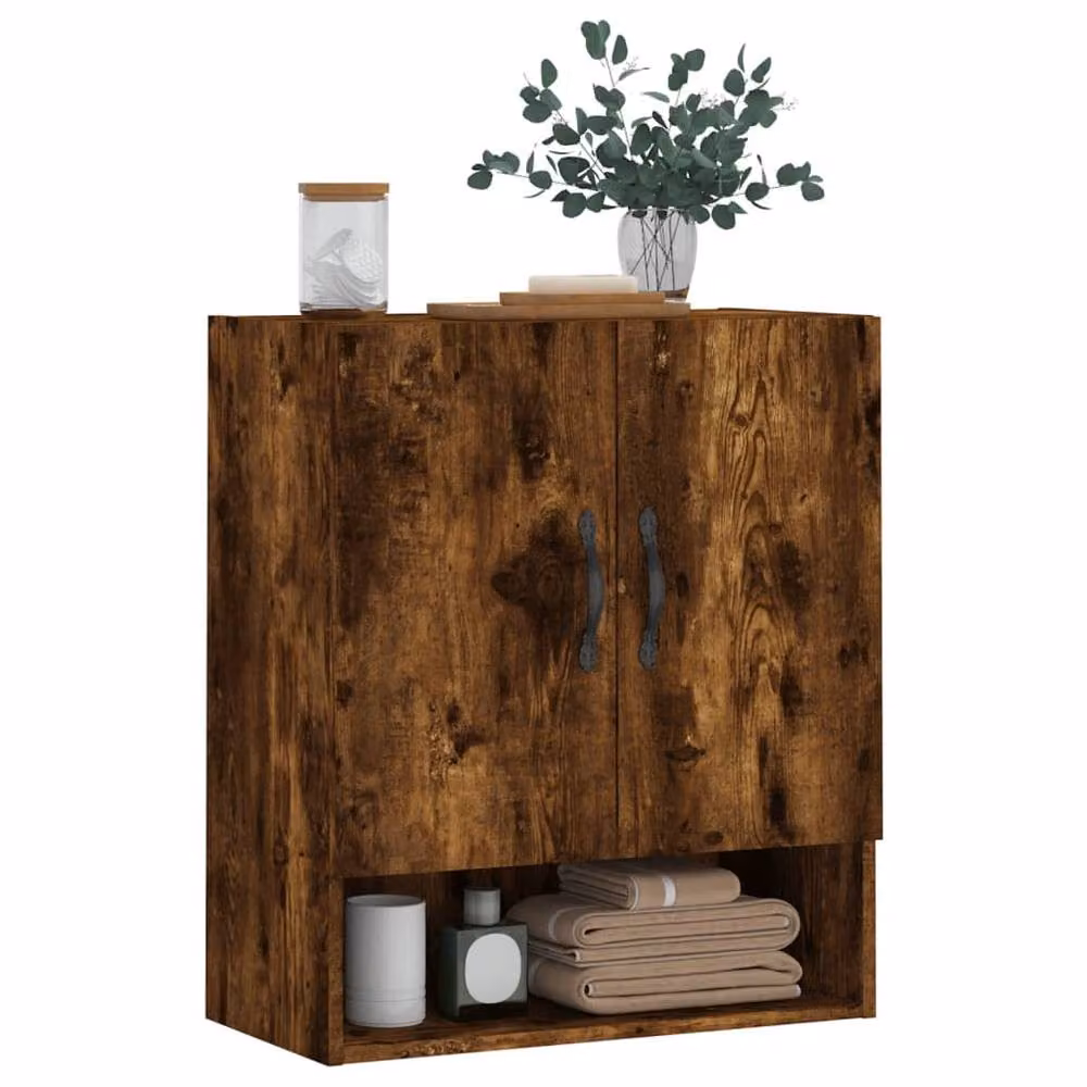 Berkfield Home Smoked Oak Wall Cabinet in Brown, W/D/H: 60 x 31 x 70 cm – 3