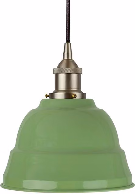 SE Home Lincoln Round Pendant Light in Mint Green with Brushed Chrome and Black Metal Finish