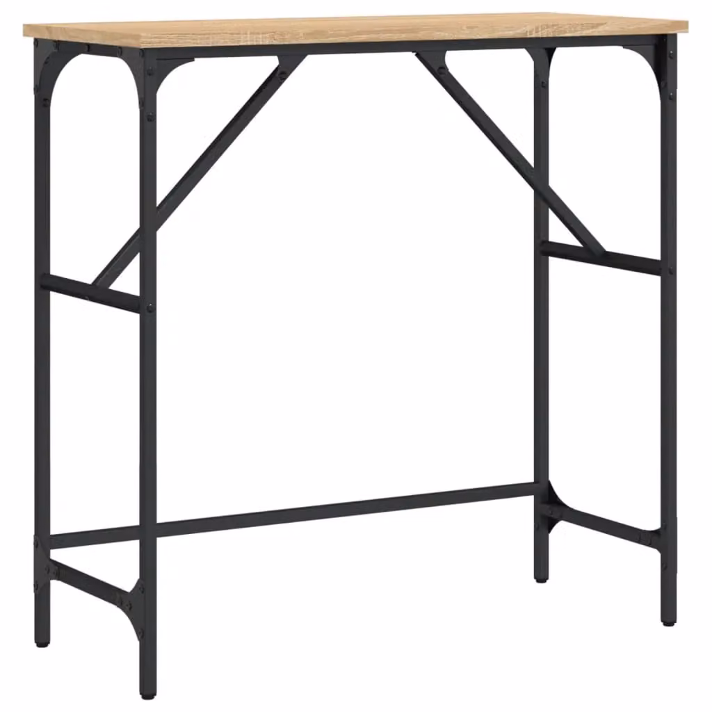 Berkfield Home Sonoma Oak Console Table in Brown, W/D/H: 75 x 32 x 75 cm – 2