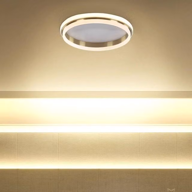 Wyld and Coco LED Flush Mount Ring Light in Gold and White with Opal Acrylic Shade, Diameter: 64 cm – 1