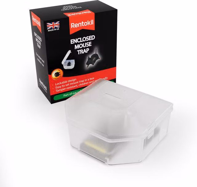 Rentokil Enclosed Mouse Trap, Transparent, Width: 15.5 cm