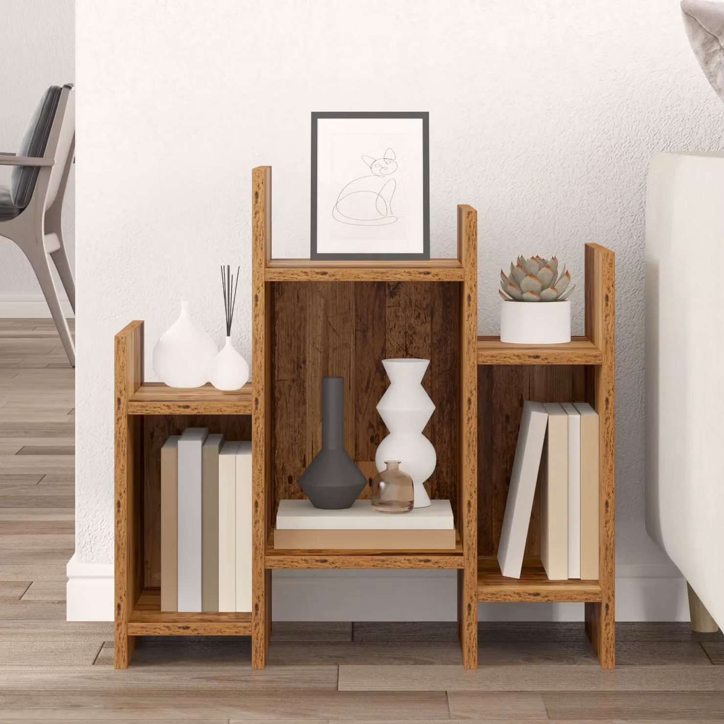 Berkfield Home Side Cabinet in Brown Old Wood, W/D/H: 60 x 26 x 60 cm – 3