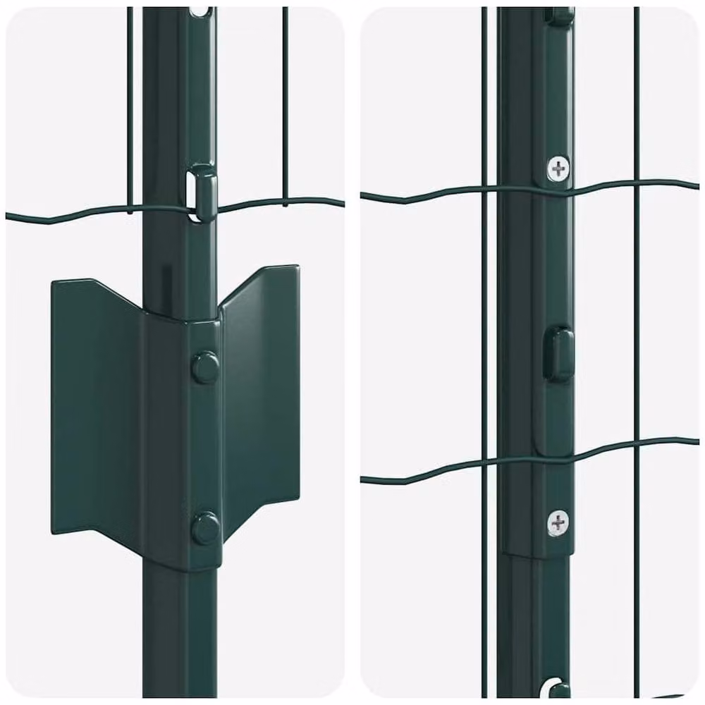 Berkfield Set of 2 Green Polyethylene and Steel Garden Fence Set, W: 1.2 m, L: 25 m – 4