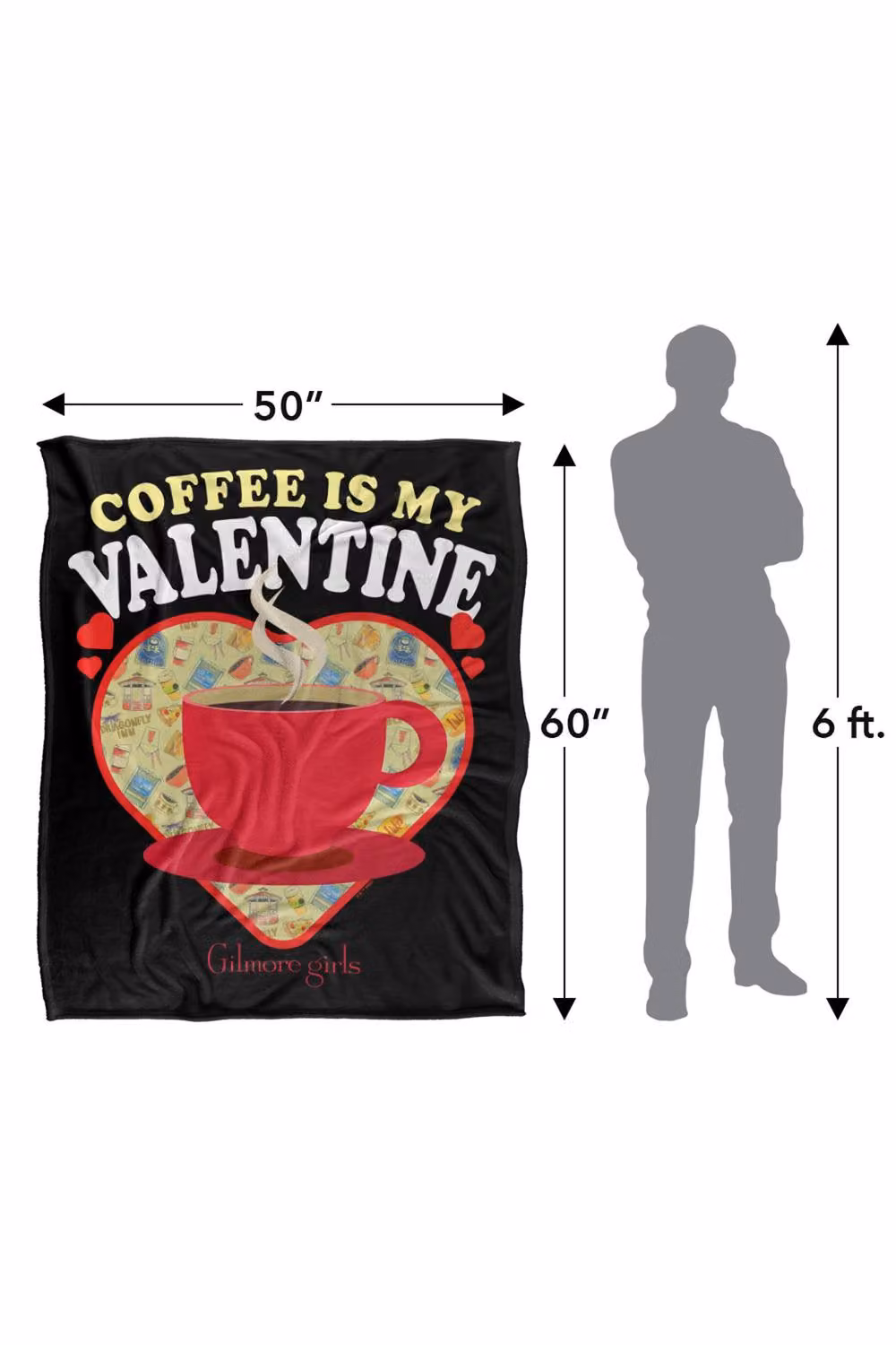 Warner Bros. Gilmore Girls Coffee Is My Valentine Super Soft Fleece Throw Blanket, W/D/H: 91 x 147 cm – 8