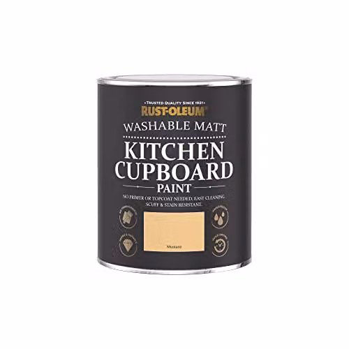 Rust-Oleum Matt Yellow Kitchen Cupboard Paint, 750ml – 4