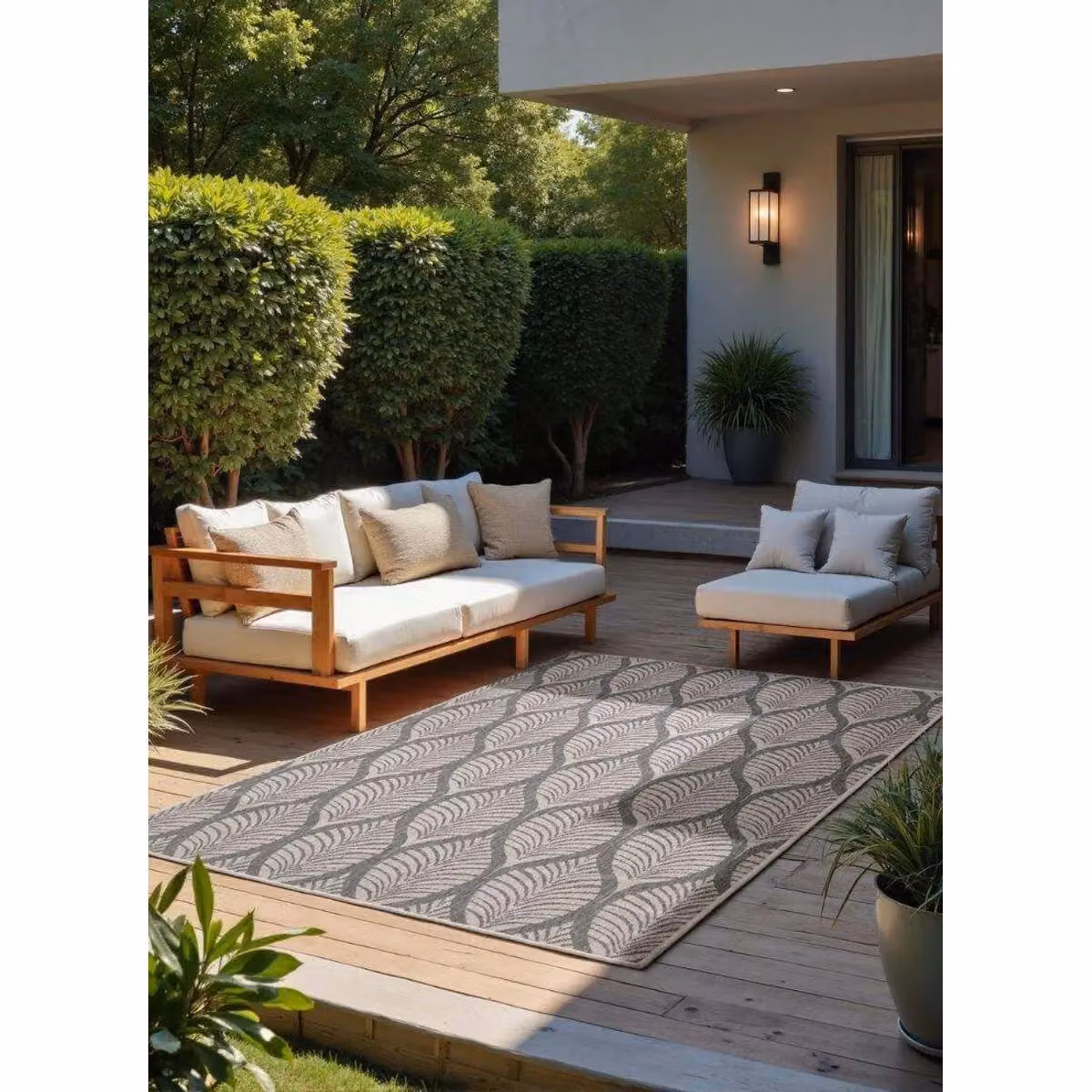 THE RUGS Liora Reversible Indoor Outdoor Trellis Flat Woven Rug in White and Beige, W: 80 cm, L: 250 cm – 2