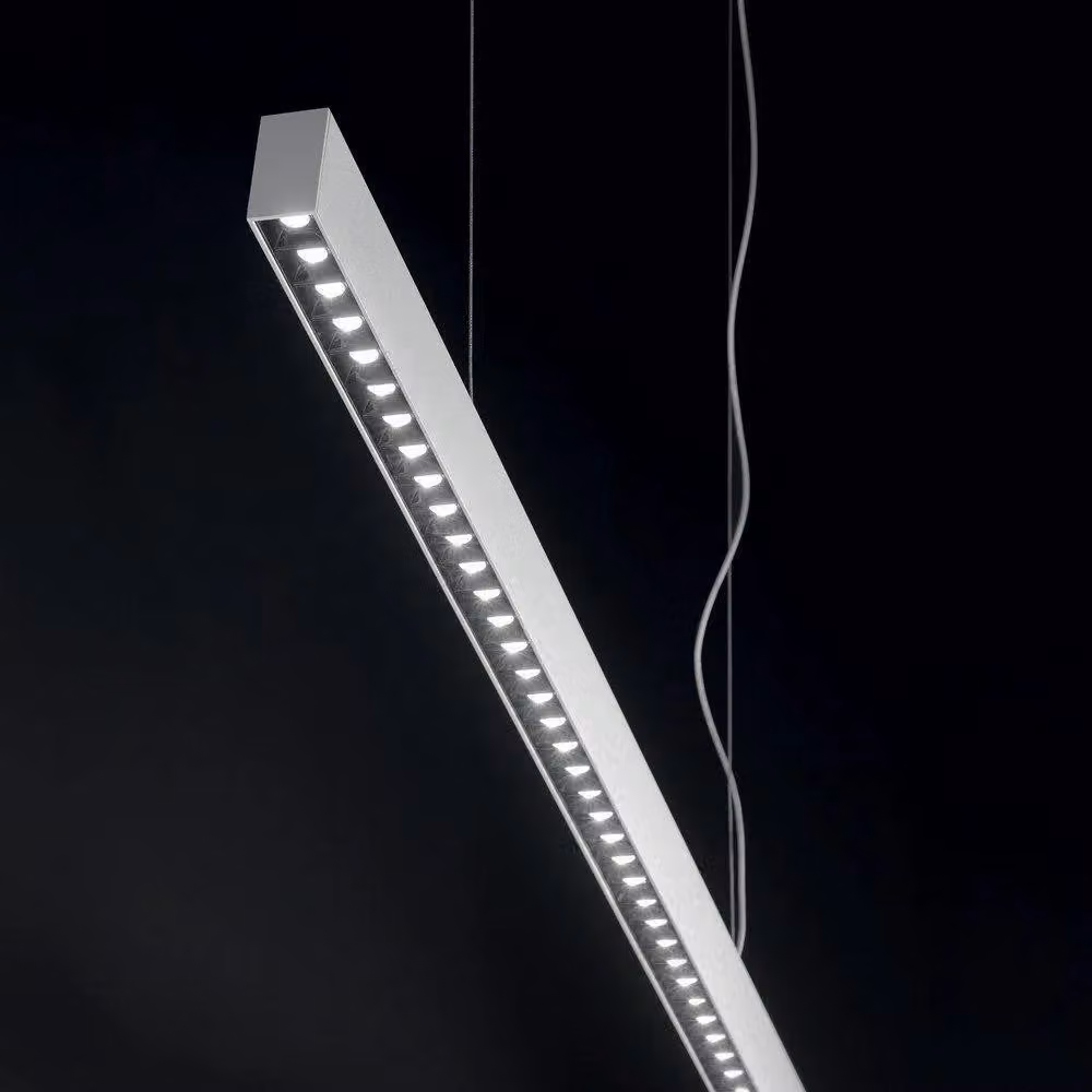 Netlighting Office LED Decorative Linear Straight Bar Suspended Pendant in Black 4000K – 2
