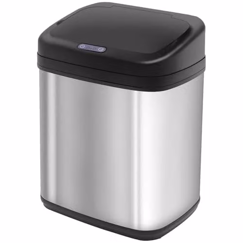 HOMCOM Automatic Sensor Dustbin in Silver and Black, 20L, W: 25 cm, D: 25 cm, H: 42.5 cm – 1