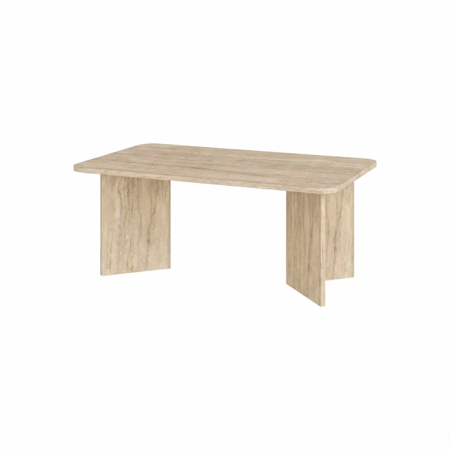 Decortie Sam Modern Rectangular Coffee Table in Beige, W: 100 cm, D: 41.8 cm, H: 41.8 cm – 2