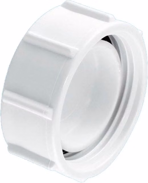 McAlpine S23 1.25 inch Blank Cap with Nut for BSP Threads, White