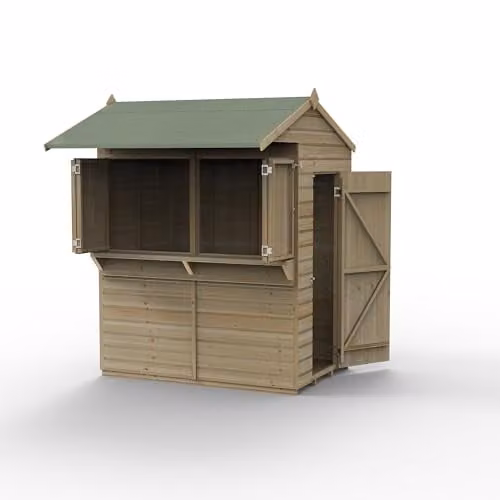 Forest Garden Rustic Brown Wood Apex Garden Bar – 1