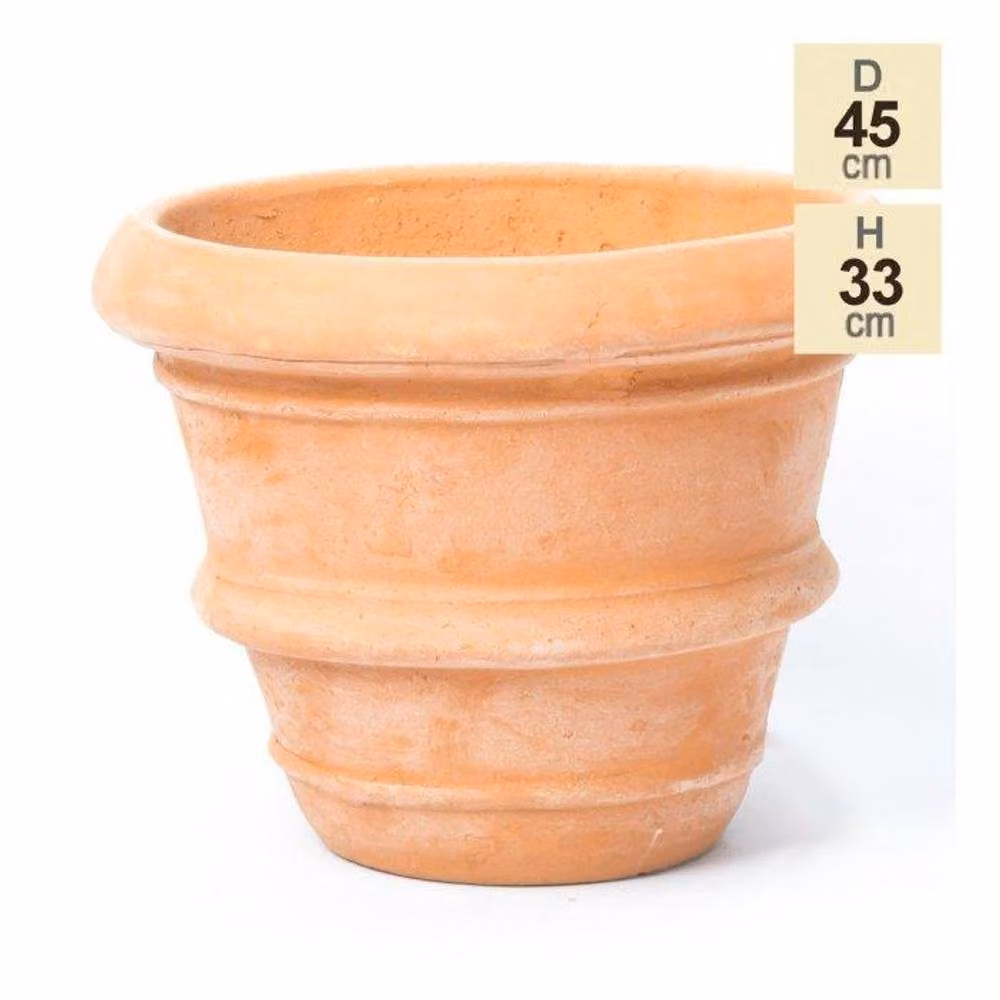 Primrose Garden Terracotta Round Rolled Rim Patio Planter Pot, Brown, Diameter: 44.5 cm – 2