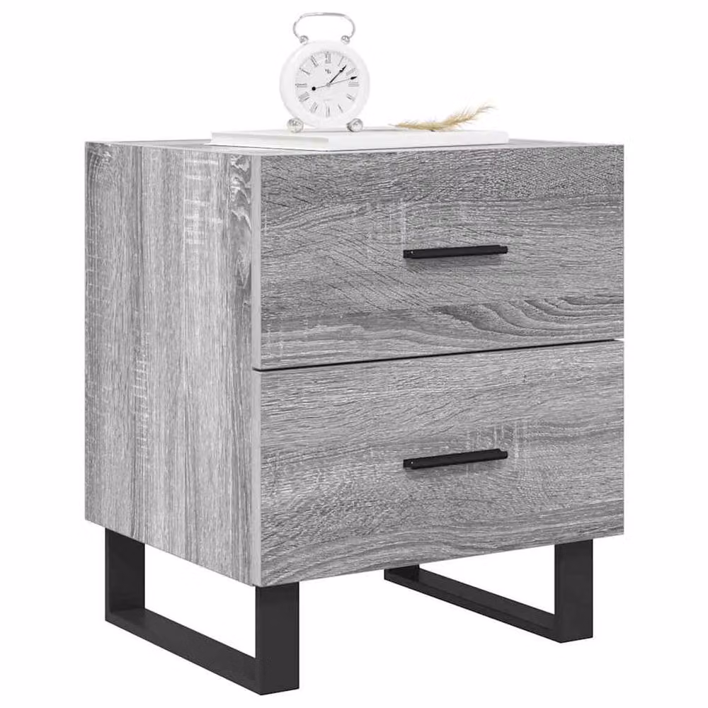 Berkfield Home Set of 2 Grey Sonoma Bedside Cabinets, W/D/H: 40 x 35 x 47.5 cm – 3