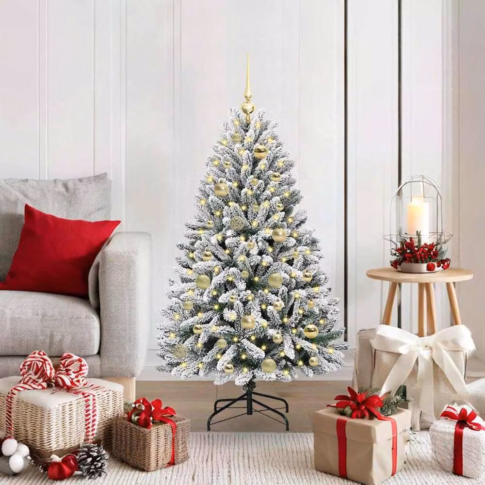 Berkfield Home Elegant Artificial Christmas Tree in Green and White, Height: 120 cm – 2